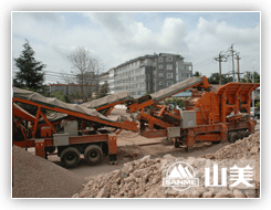 云南時產150噸輪胎移動式建筑垃圾處理生產線